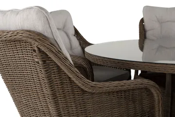 Marcus Spisegruppe 140 Rund + 6 Lenestoler m Pute - Natur - Hagemøbler & utemiljø - Hagegruppe - Spisegrupper hage