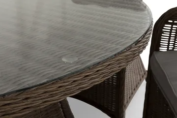 Marcus Spisegruppe 140 Rund + 6 Lenestoler m Pute - Natur - Hagemøbler & utemiljø - Hagegruppe - Spisegrupper hage