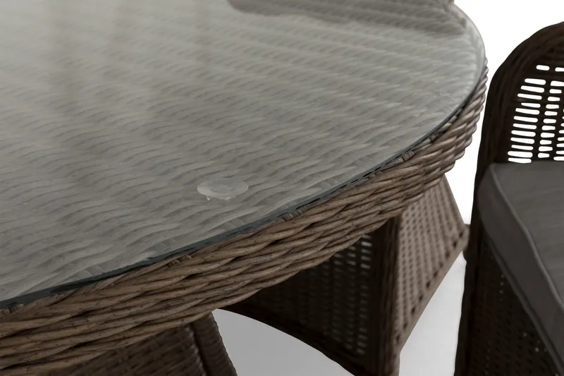 Marcus Spisegruppe 140 Rund + 6 Lenestoler m Pute - Natur - Hagemøbler & utemiljø - Hagegruppe - Spisegrupper hage