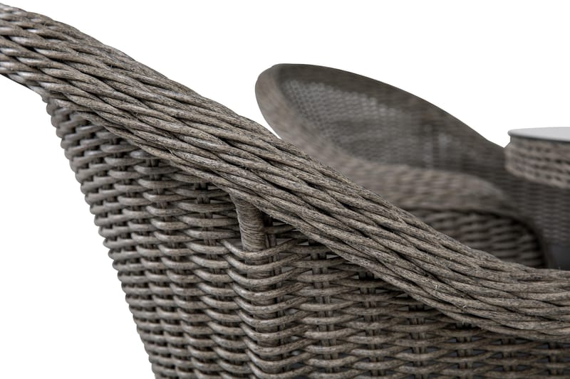 Marcus Spisegruppe 140 Rund + 6 Light Lenestoler m Pute - Grå - Hagemøbler & utemiljø - Hagegruppe - Spisegrupper hage