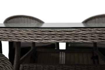 Marcus Spisegruppe 140 Rund + 6 Light Lenestoler m Pute - Grå - Hagemøbler & utemiljø - Hagegruppe - Spisegrupper hage