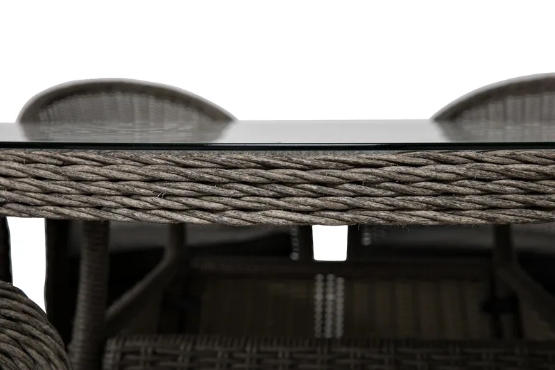 Marcus Spisegruppe 140 Rund + 6 Light Lenestoler m Pute - Grå - Hagemøbler & utemiljø - Hagegruppe - Spisegrupper hage