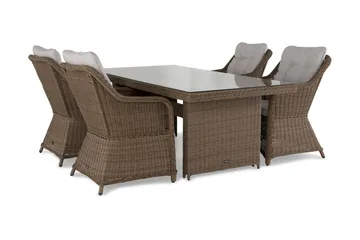 Marcus Spisegruppe 200 + 4 Lenestoler m Pute - Natur - Hagemøbler & utemiljø - Hagegruppe - Spisegrupper hage