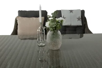 Marcus Spisegruppe 200 + 4 Lenestoler m Pute - Grå - Hagemøbler & utemiljø - Hagegruppe - Spisegrupper hage