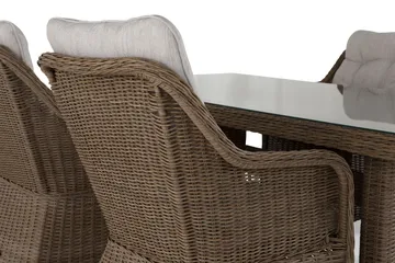 Marcus Spisegruppe 200 + 4 Lenestoler m Pute - Natur - Hagemøbler & utemiljø - Hagegruppe - Spisegrupper hage