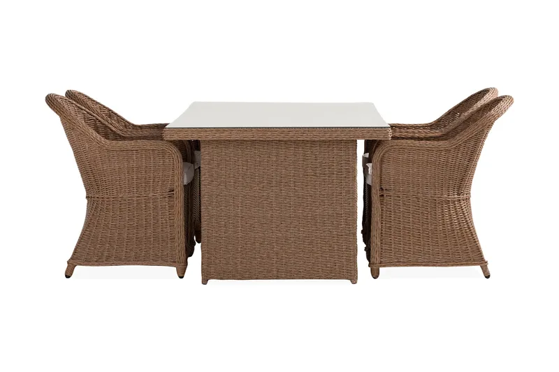 Marcus Spisegruppe 200 + 4 Light Lenestoler m Pute, Natur