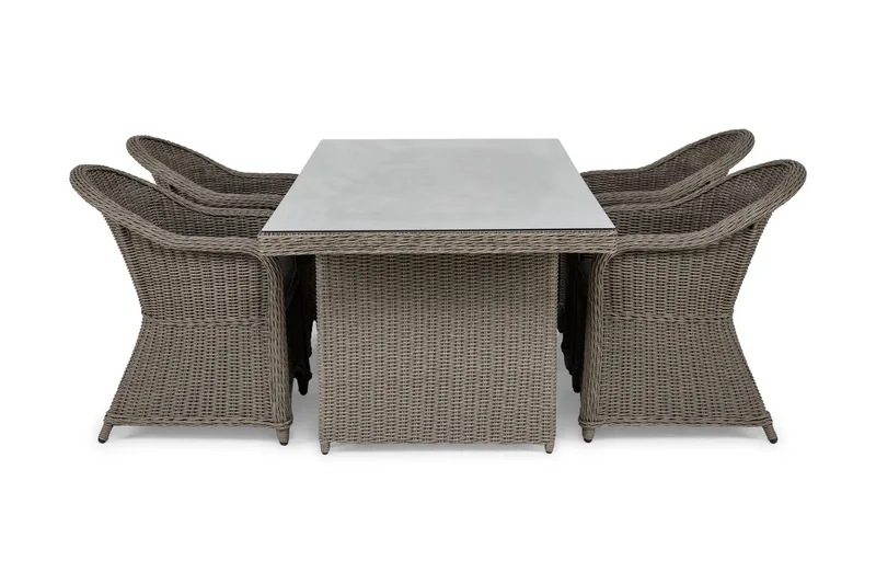 Marcus Spisegruppe 200 + 4 Light Lenetoler m Pute, Grå