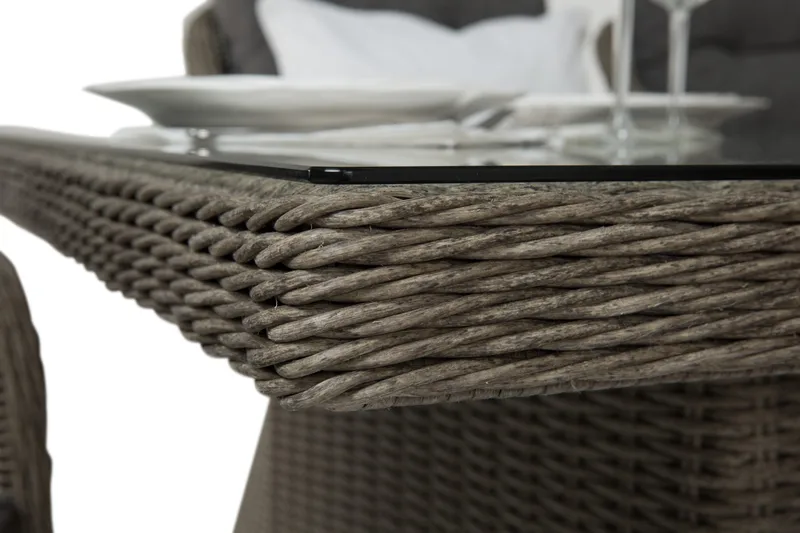 Marcus Spisegruppe 200 + 6 Lenetoler m Pute - Grå - Hagemøbler & utemiljø - Hagegruppe - Spisegrupper hage