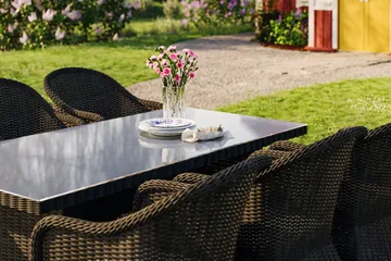 Marcus Spisegruppe 200 + 6 Light Lenestoler m Pute - Svart - Hagemøbler & utemiljø - Hagegruppe - Spisegrupper hage