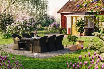 Marcus Spisegruppe 200 + 6 Light Lenestoler m Pute - Svart - Hagemøbler & utemiljø - Hagegruppe - Spisegrupper hage