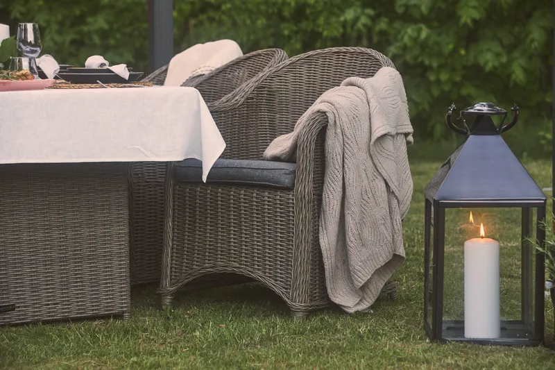 Marcus Spisegruppe 200 + 6 Light Lenetoler m Pute - Grå - Hagemøbler & utemiljø - Hagegruppe - Spisegrupper hage