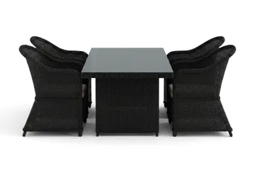 Marcus utendørs spisegruppe 160x90 cm med 4 Marcus Light utefåtöljer - Svart - Hagemøbler & utemiljø - Hagegruppe - Spisegrupper hage