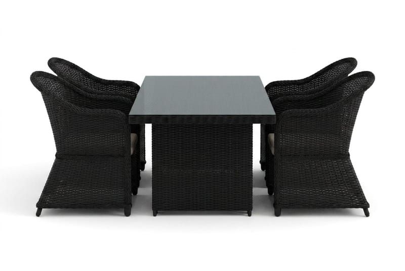 Marcus utendørs spisegruppe 160x90 cm med 4 Marcus Light utefåtöljer - Svart - Hagemøbler & utemiljø - Hagegruppe - Spisegrupper hage