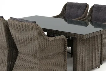 Marcus utendørs spisegruppe 160x90 cm med 4 Marcus utefåtöljer - Grå - Hagemøbler & utemiljø - Hagegruppe - Spisegrupper hage