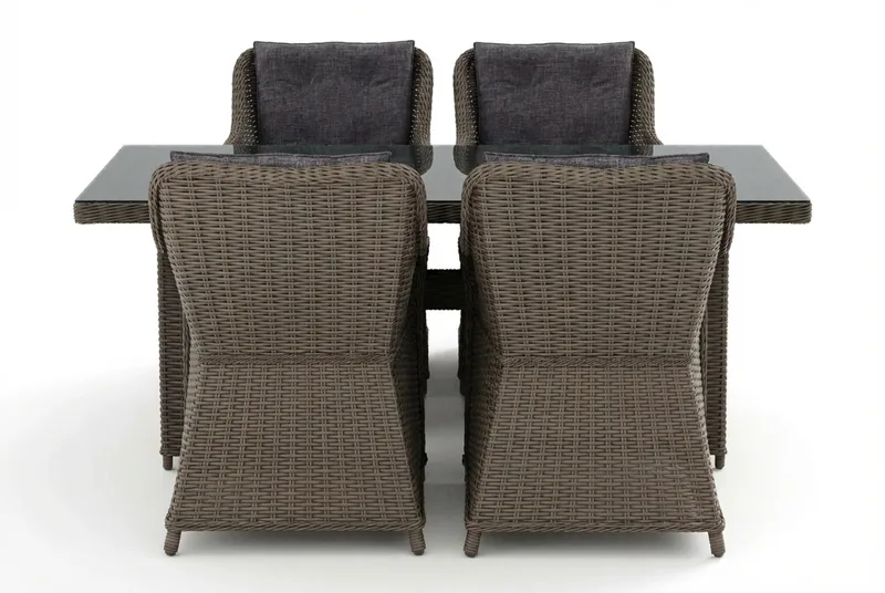 Marcus utendørs spisegruppe 160x90 cm med 4 Marcus utefåtöljer - Grå - Hagemøbler & utemiljø - Hagegruppe - Spisegrupper hage