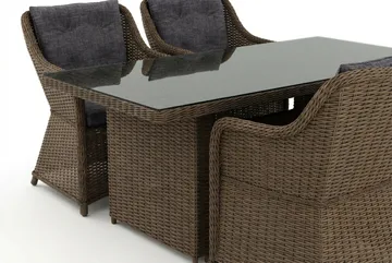 Marcus utendørs spisegruppe 160x90 cm med 4 Marcus utefåtöljer - Natur - Hagemøbler & utemiljø - Hagegruppe - Spisegrupper hage