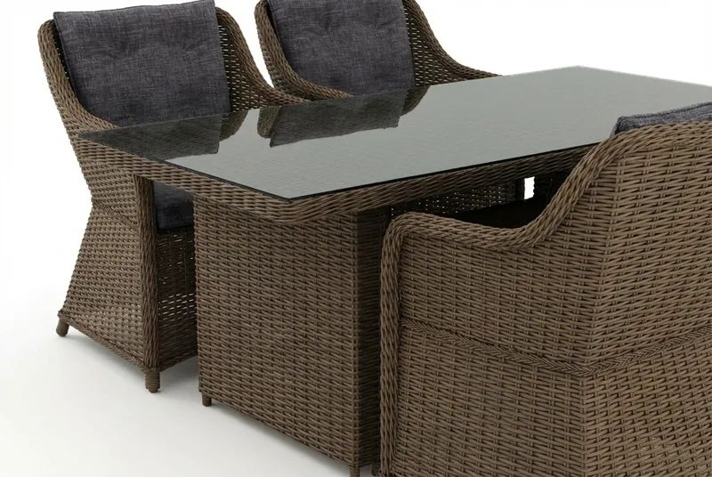 Marcus utendørs spisegruppe 160x90 cm med 4 Marcus utefåtöljer - Natur - Hagemøbler & utemiljø - Hagegruppe - Spisegrupper hage