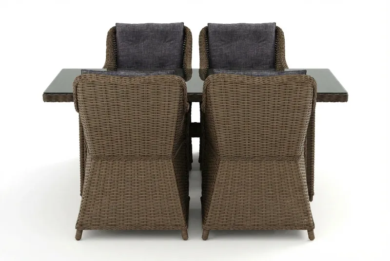 Marcus utendørs spisegruppe 160x90 cm med 4 Marcus utefåtöljer - Natur - Hagemøbler & utemiljø - Hagegruppe - Spisegrupper hage