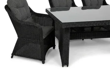Marcus utendørs spisegruppe 160x90 cm med 4 Marcus utendørs lenestoler - Svart - Hagemøbler & utemiljø - Hagegruppe - Spisegrupper hage