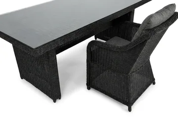 Marcus utendørs spisegruppe 160x90 cm med 4 Marcus utendørs lenestoler - Svart - Hagemøbler & utemiljø - Hagegruppe - Spisegrupper hage