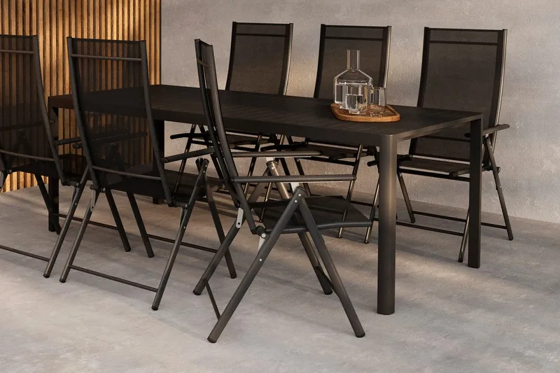 Matgrupp Venture Home Svart Svart 6st - Hagemøbler & utemiljø - Hagegruppe - Spisegrupper hage