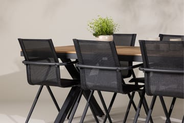 Matgruppe Garcia 200 cm Rektangulær med 6 Alina Stoler - Svart - Hagemøbler & utemiljø - Hagegruppe - Spisegrupper hage