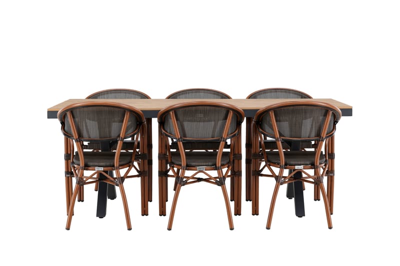 Matgruppe Garcia 200 cm Rektangulær med 6 Vila Real Stoler - Svart - Hagemøbler & utemiljø - Hagegruppe - Spisegrupper hage