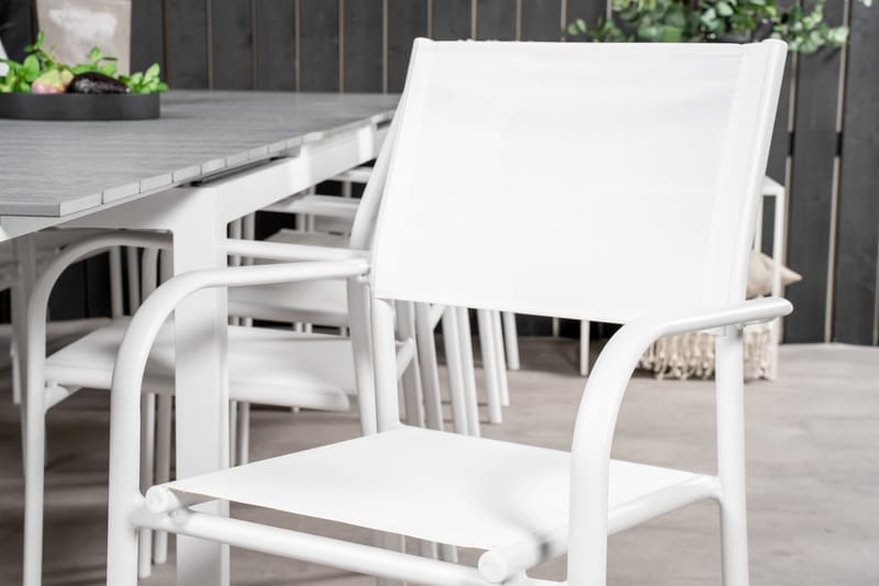 Matgruppe Levels 225-325 cm Rektangulær med 10 Santorini Stoler - Grå - Hagemøbler & utemiljø - Hagegruppe - Spisegrupper hage