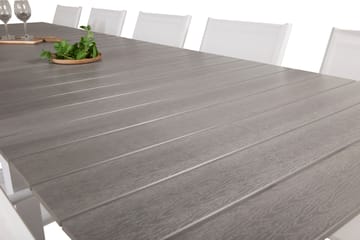Matgruppe Levels 225-325 cm Rektangulær med 10 Santorini Stoler - Grå - Hagemøbler & utemiljø - Hagegruppe - Spisegrupper hage