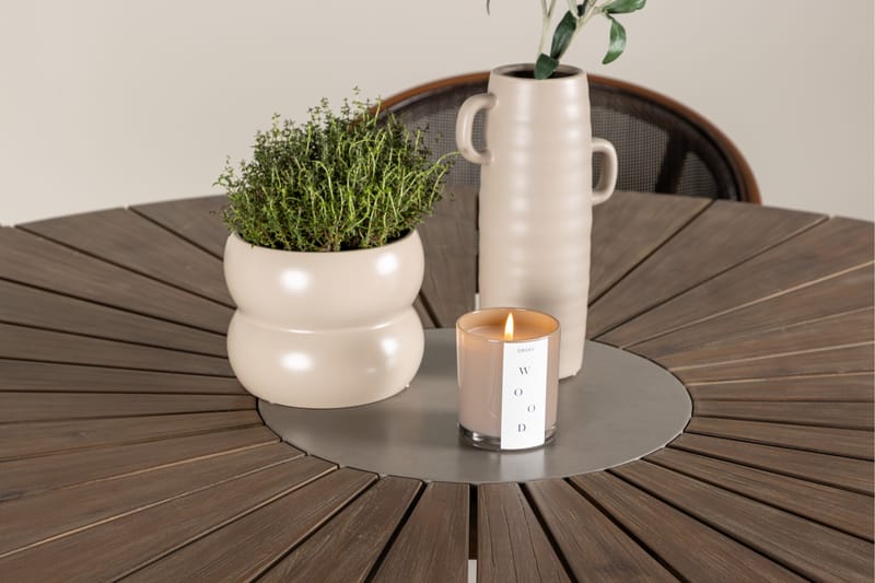 Matgruppe Rosario 140 cm Rund med 6 Vila Real Stoler - Brun - Hagemøbler & utemiljø - Hagegruppe - Spisegrupper hage