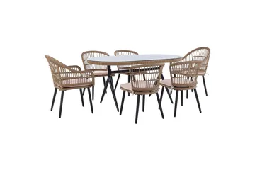 Matsalsset Beliani Aliano Beige - Hagemøbler & utemiljø - Hagegruppe - Spisegrupper hage
