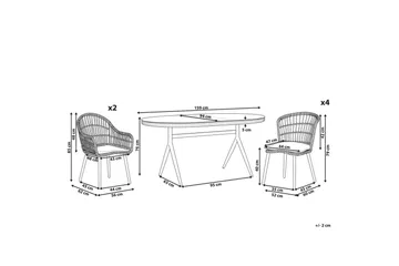 Matsalsset Beliani Aliano Beige - Hagemøbler & utemiljø - Hagegruppe - Spisegrupper hage