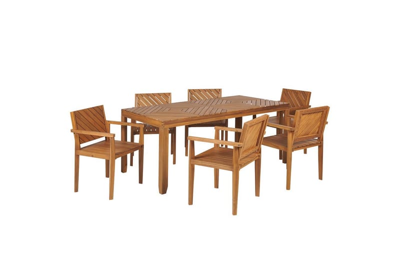 Matsalsset Beliani Baratti 6-Sits Light wood