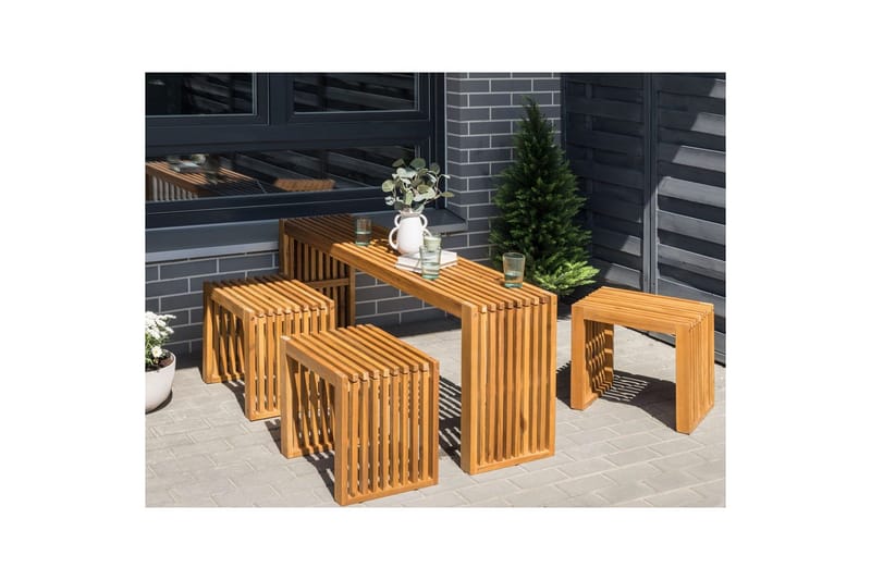 Matsalsset Beliani Bellano 3-Sits Light wood - Hagemøbler & utemiljø - Hagegruppe - Spisegrupper hage