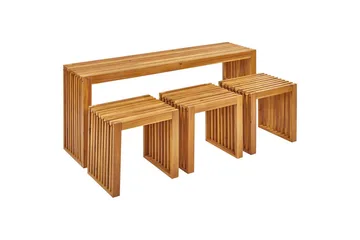 Matsalsset Beliani Bellano 3-Sits Light wood - Hagemøbler & utemiljø - Hagegruppe - Spisegrupper hage