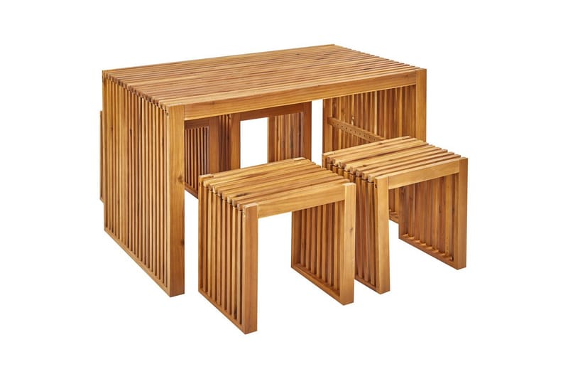 Matsalsset Beliani Bellano 4-Sits Light wood