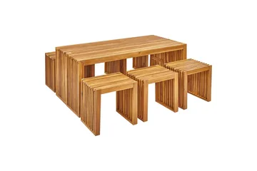 Matsalsset Beliani Bellano 6-Sits Light wood - Hagemøbler & utemiljø - Hagegruppe - Spisegrupper hage