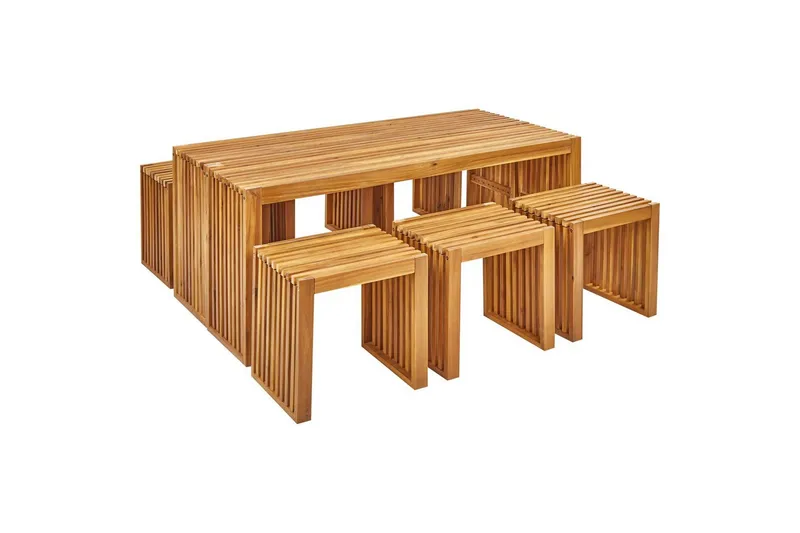 Matsalsset Beliani Bellano 6-Sits Light wood