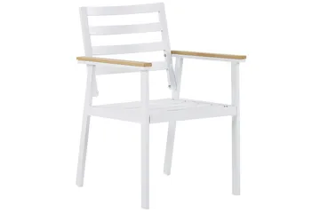 Matsalsset Beliani Cavoli Vit/ljust trä/beige White||Light wood||Beige - Hagemøbler & utemiljø - Hagegruppe - Spisegrupper hage