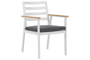 Matsalsset Beliani Cavoli Vit/ljust trä/beige White||Light wood||Grey - Hagemøbler & utemiljø - Hagegruppe - Spisegrupper hage