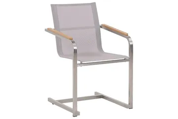 Matsalsset Beliani Cosoleto Grå/Silver, 4-Sits White||Beige||Silver - Hagemøbler & utemiljø - Hagegruppe - Spisegrupper hage