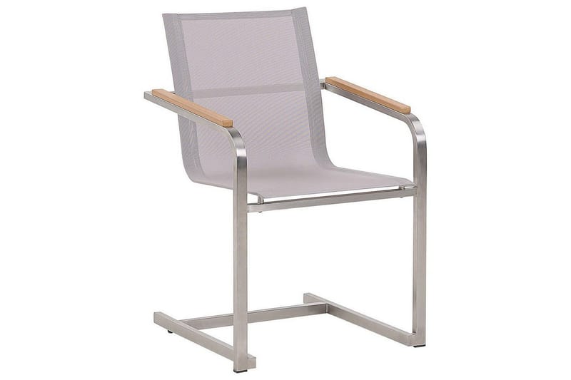 Matsalsset Beliani Cosoleto Grå/Silver, 4-Sits White||Beige||Silver - Hagemøbler & utemiljø - Hagegruppe - Spisegrupper hage