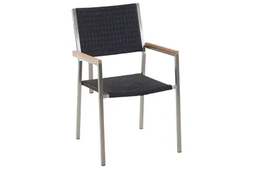 Matsalsset Beliani Cosoleto/Grosseto Grå/Silver, 6-Sits Black||Silver - Hagemøbler & utemiljø - Hagegruppe - Spisegrupper hage
