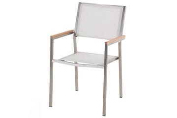 Matsalsset Beliani Cosoleto/Grosseto Grå/Silver, 6-Sits White Marble||Silver - Hagemøbler & utemiljø - Hagegruppe - Spisegrupper hage
