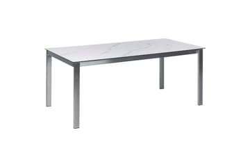 Matsalsset Beliani Cosoleto/Grosseto Grå/Silver, 6-Sits White Marble||Silver - Hagemøbler & utemiljø - Hagegruppe - Spisegrupper hage