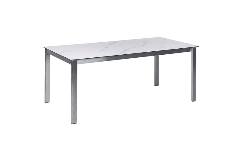 Matsalsset Beliani Cosoleto/Grosseto Grå/Silver, 6-Sits White Marble||Silver - Hagemøbler & utemiljø - Hagegruppe - Spisegrupper hage