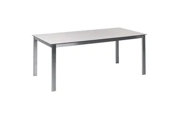 Matsalsset Beliani Cosoleto/Grosseto Grå/Silver, 6-Sits White||Beige||Silver - Hagemøbler & utemiljø - Hagegruppe - Spisegrupper hage