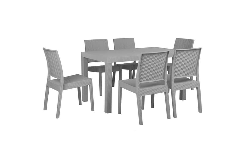 Matsalsset Beliani Fossano Ljusgrå, 6-Sits Light grey