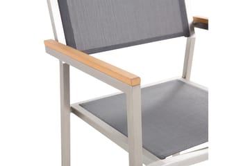 Matsalsset Beliani Grosseto Grafitgrå/Svart/Silver, 6-Sits Grey||Silver - Hagemøbler & utemiljø - Hagegruppe - Spisegrupper hage