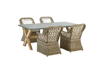 Matsalsset Beliani Maros/Olbia 4-Sits Natural - Hagemøbler & utemiljø - Hagegruppe - Spisegrupper hage